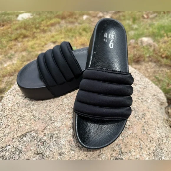 Mix No. 6 Cortlynn Platform Slides 38.5/8 Black - Picture 2 of 14